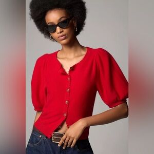 NWT! Anthropologie Maeve Puff-Sleeve Cashmere Cardigan Sweater - Size XXS 🍟